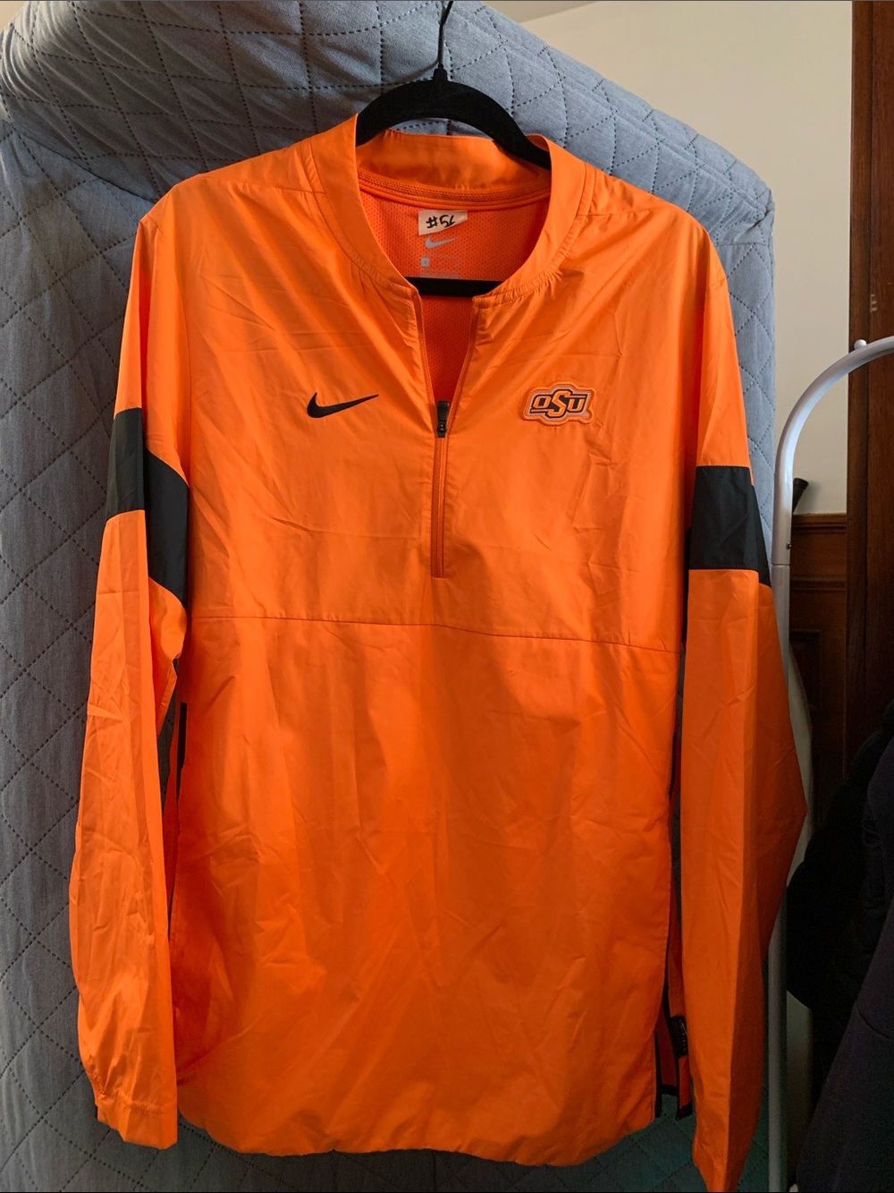 Nike Orange OSU 1/4 Zip Windbreaker with Black Accents